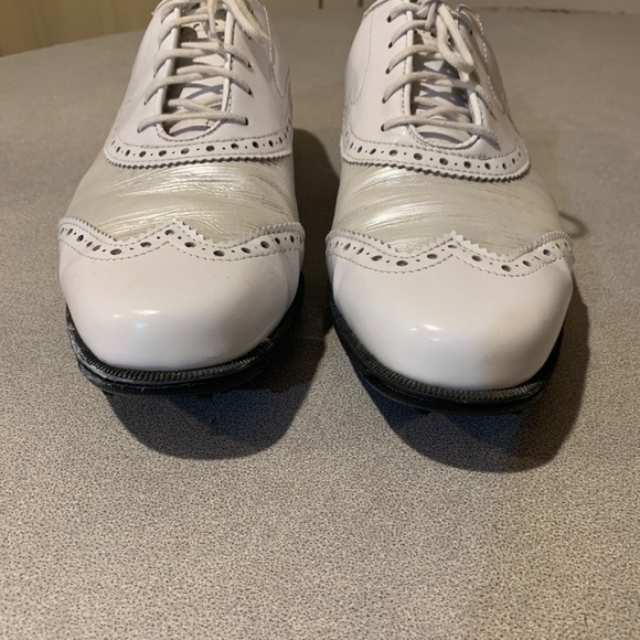 Foot Joy Tailored Collection White/Silver Golf Shoes sz 8.5 M - Picture 2 of 8